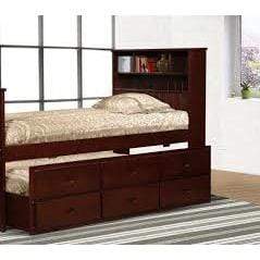 MYCO Trundle Bed Avalon Twin Captain's Bed with Twin Trundle & Storage in Cherry Finish