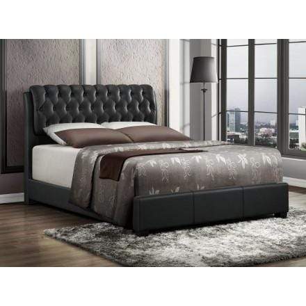 MYCO Bed full / black Barnes Full Bed in Black Faux Leather