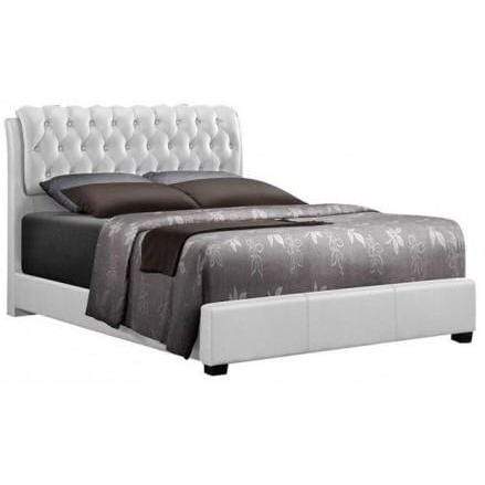 MYCO Bed full / white Barnes Full Bed in Black Faux Leather
