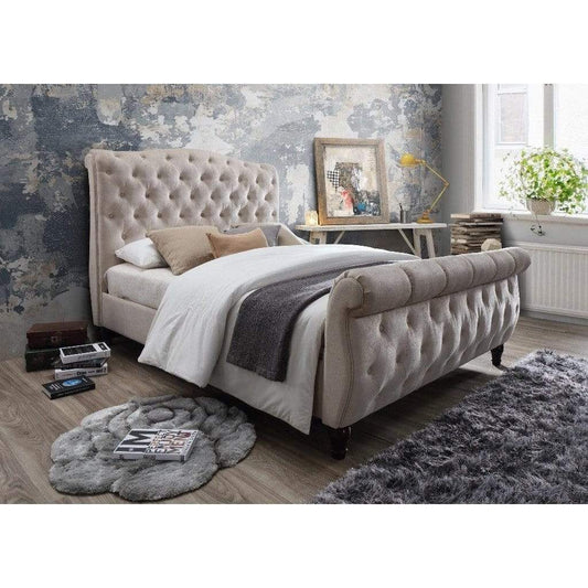 MYCO Bed full / taupe Colby Taupe Tufted Upholstered Full Bed