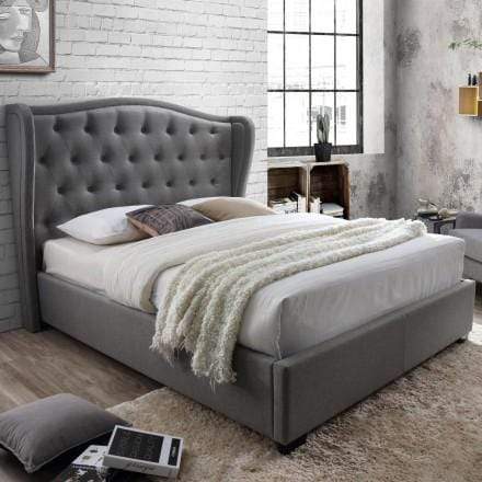 MYCO Bed full / gray Festa Gray Tufted Upholstered Full Bed