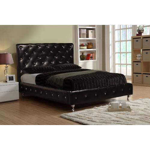 MYCO Bed Prestige PlatformTwin Bed Black Prestige Platform Twin Bed in Black Faux Leather