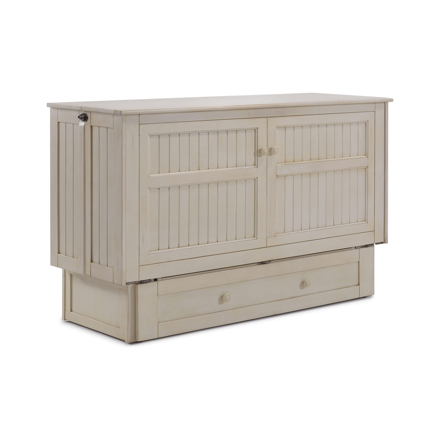 Night and Day Daisy Murphy Cabinet Bed with Mattress Buttercream MUR-DSY-QEN-BC-COM