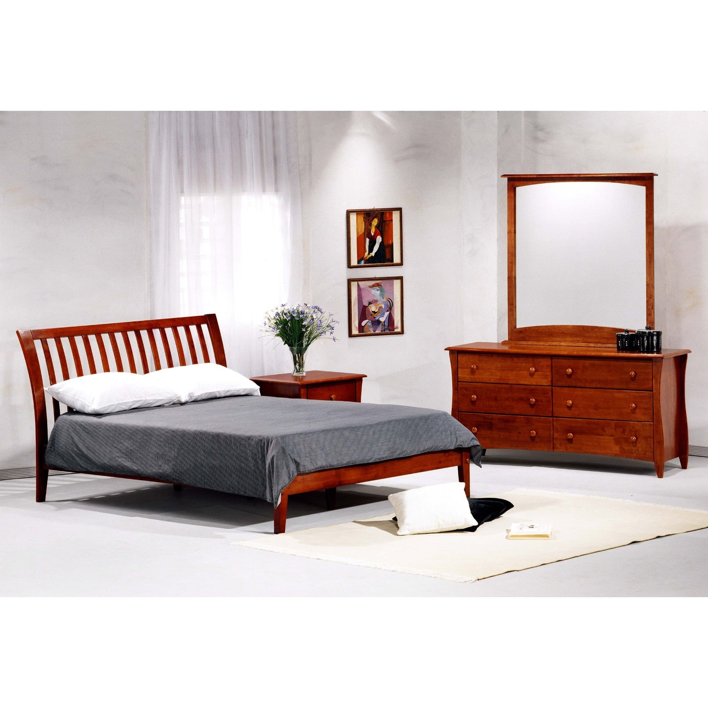 Night And Day King Nutmeg Bed in cherry finish (P Series)