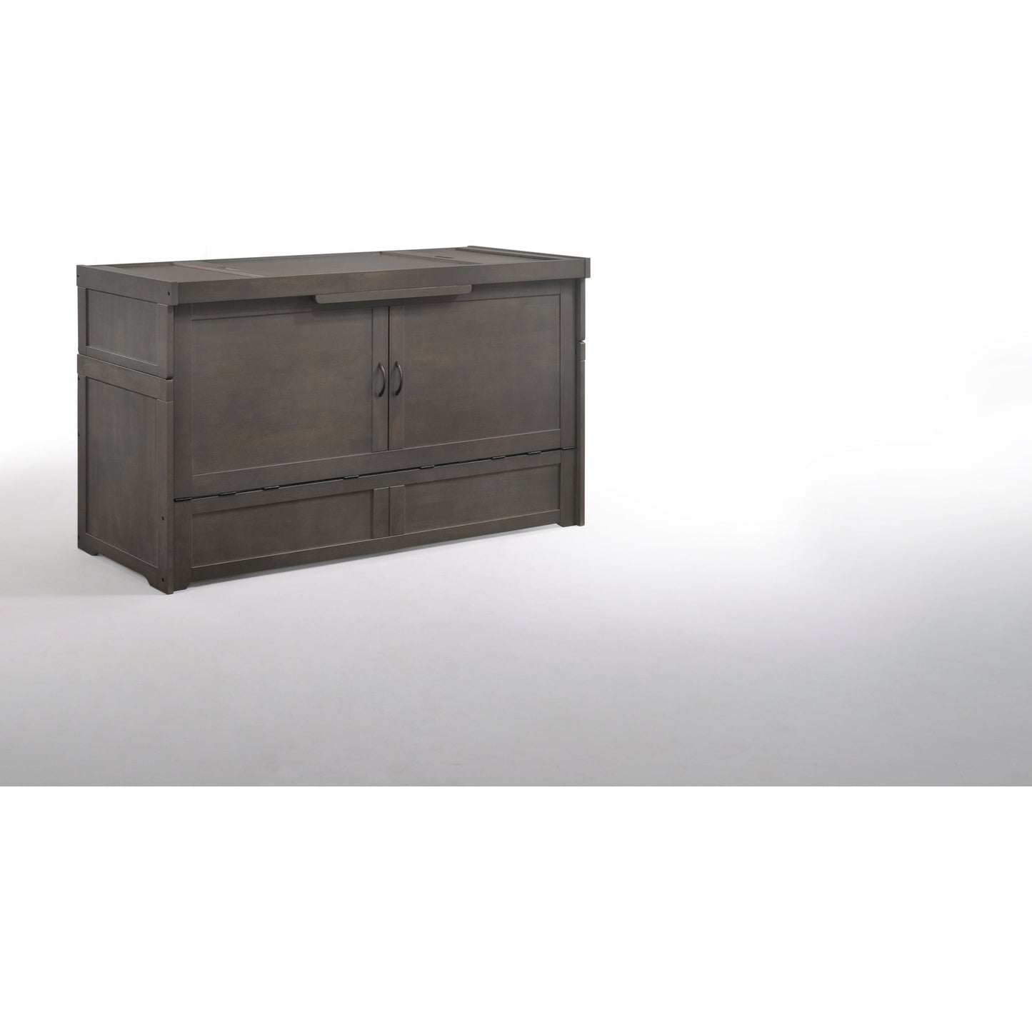 Night and Day Murphy Cube (original) Cabinet Bed with Mattress Stonewash MUR-CUB-QEN-STW-COM
