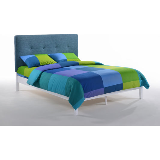 Night And Day Paprika Full Bed in Teal with White Finish Frame (P Series)