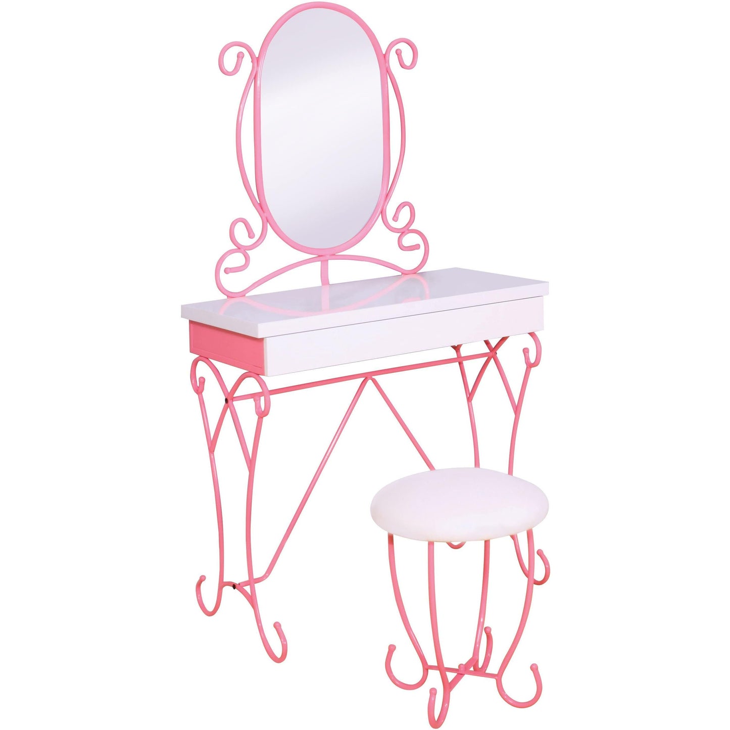 Furniture of America Selena Novelty Princess Vanity Vanity & Stool IDF-DK6705